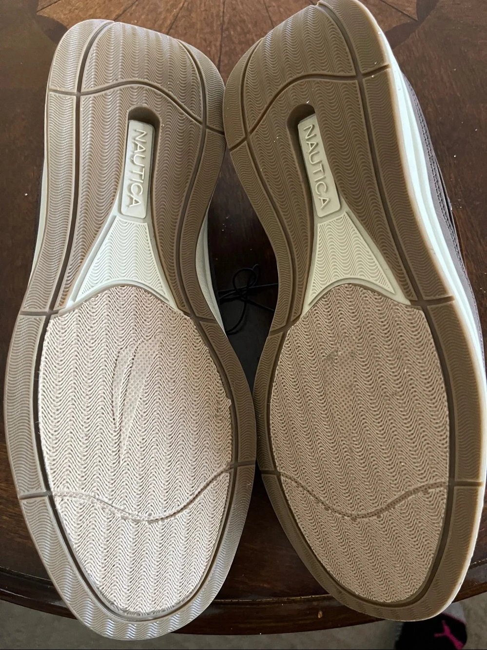 Nautica Men's Zapatos Lace-Up Moccasin Boat Shoes in Brown Size 8 Cushion Relief